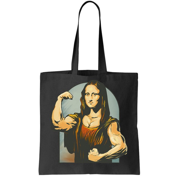 Strong Mona Lisa Leonardo Da Vinci Motiv Bodybuilding Body Tote Bag