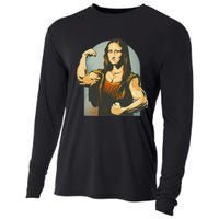 Strong Mona Lisa Leonardo Da Vinci Motiv Bodybuilding Body Cooling Performance Long Sleeve Crew