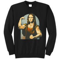 Strong Mona Lisa Leonardo Da Vinci Motiv Bodybuilding Body Tall Sweatshirt