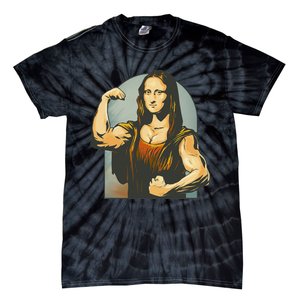 Strong Mona Lisa Leonardo Da Vinci Motiv Bodybuilding Body Tie-Dye T-Shirt