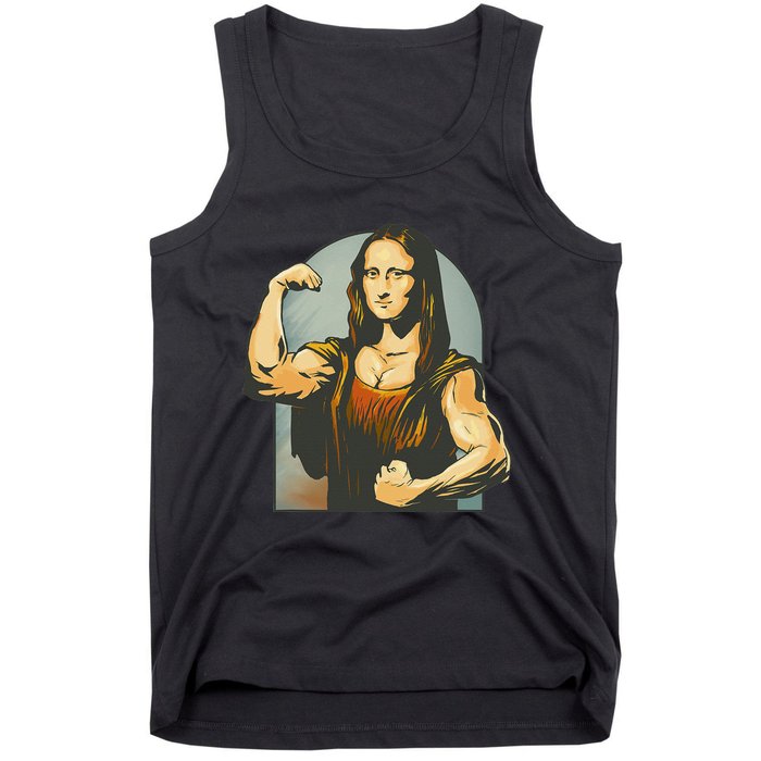 Strong Mona Lisa Leonardo Da Vinci Motiv Bodybuilding Body Tank Top