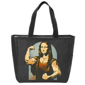 Strong Mona Lisa Leonardo Da Vinci Motiv Bodybuilding Body Zip Tote Bag