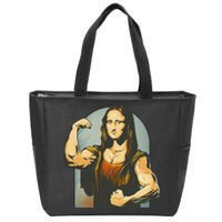 Strong Mona Lisa Leonardo Da Vinci Motiv Bodybuilding Body Zip Tote Bag