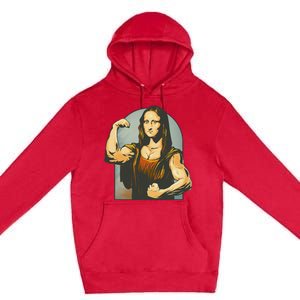 Strong Mona Lisa Leonardo Da Vinci Motiv Bodybuilding Body Premium Pullover Hoodie