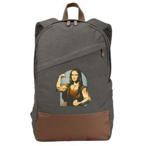 Strong Mona Lisa Leonardo Da Vinci Motiv Bodybuilding Body Cotton Canvas Backpack