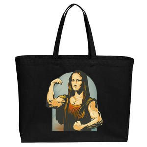 Strong Mona Lisa Leonardo Da Vinci Motiv Bodybuilding Body Cotton Canvas Jumbo Tote