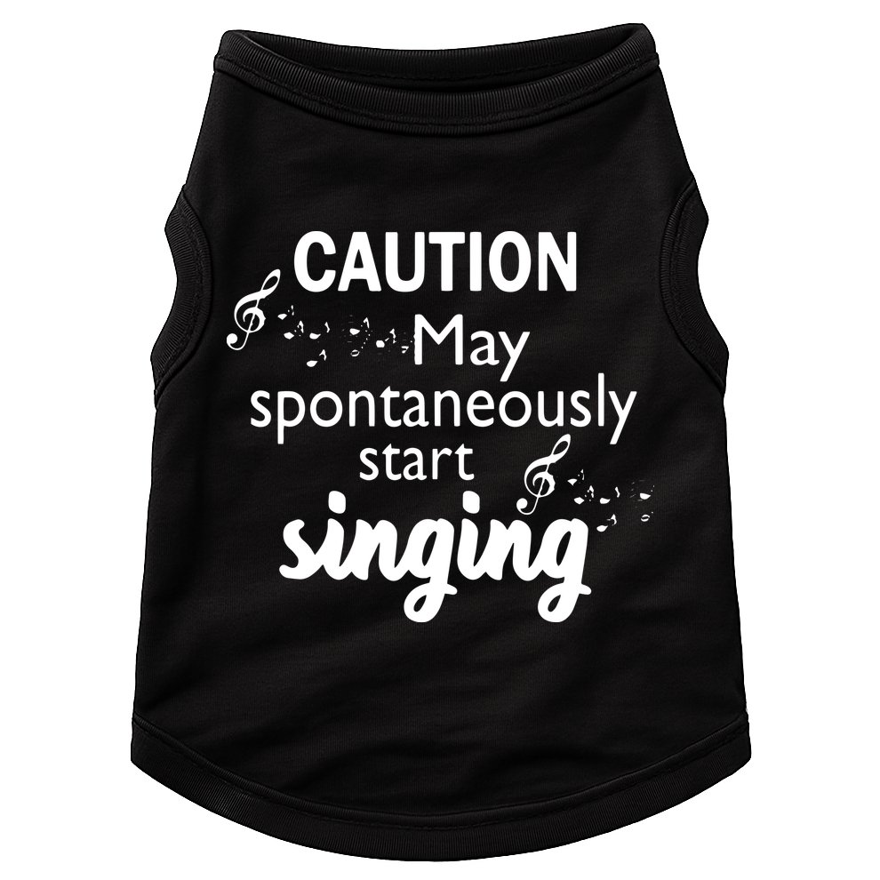 Singing Music Lover T Gift Caution May Start Singing Doggie Tank