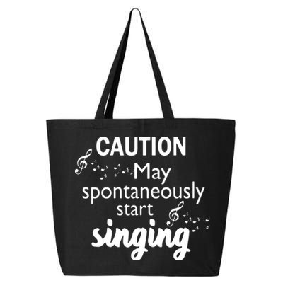 Singing Music Lover T Gift Caution May Start Singing 25L Jumbo Tote