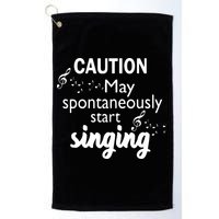 Singing Music Lover T Gift Caution May Start Singing Golf Towel
