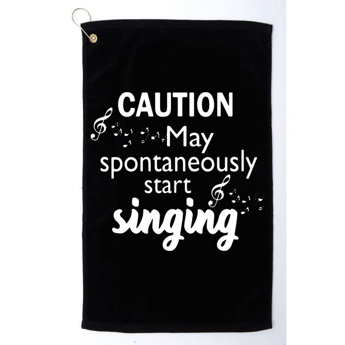 Singing Music Lover T Gift Caution May Start Singing Golf Towel