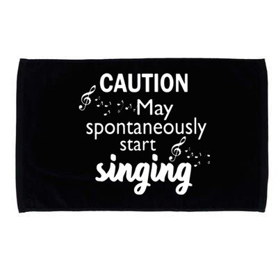 Singing Music Lover T Gift Caution May Start Singing Microfiber Hand Towel