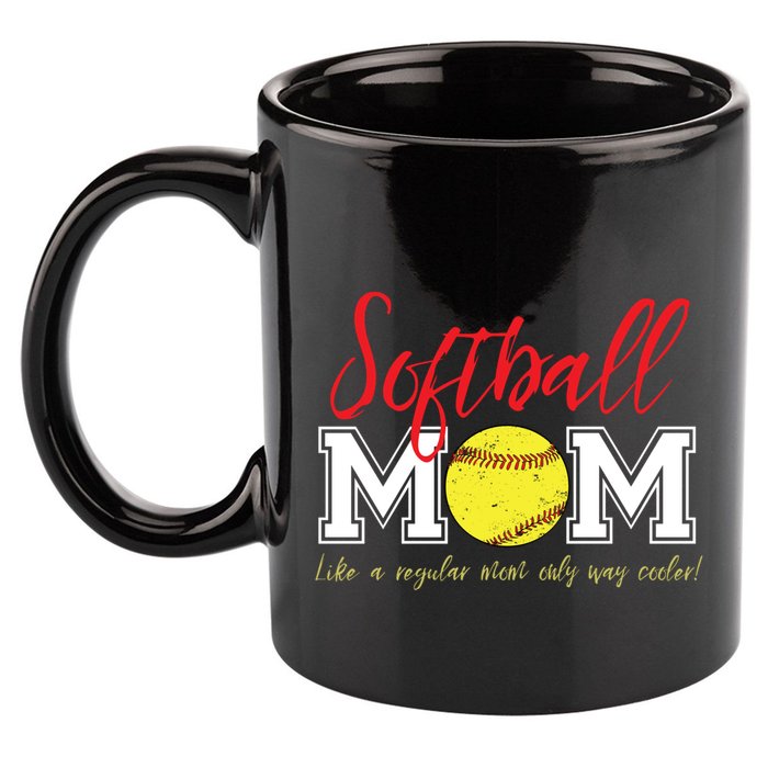 Softball Mom Like A Regular Mom Only Cooler Design Gift 11oz C Handle Ceramic Mug