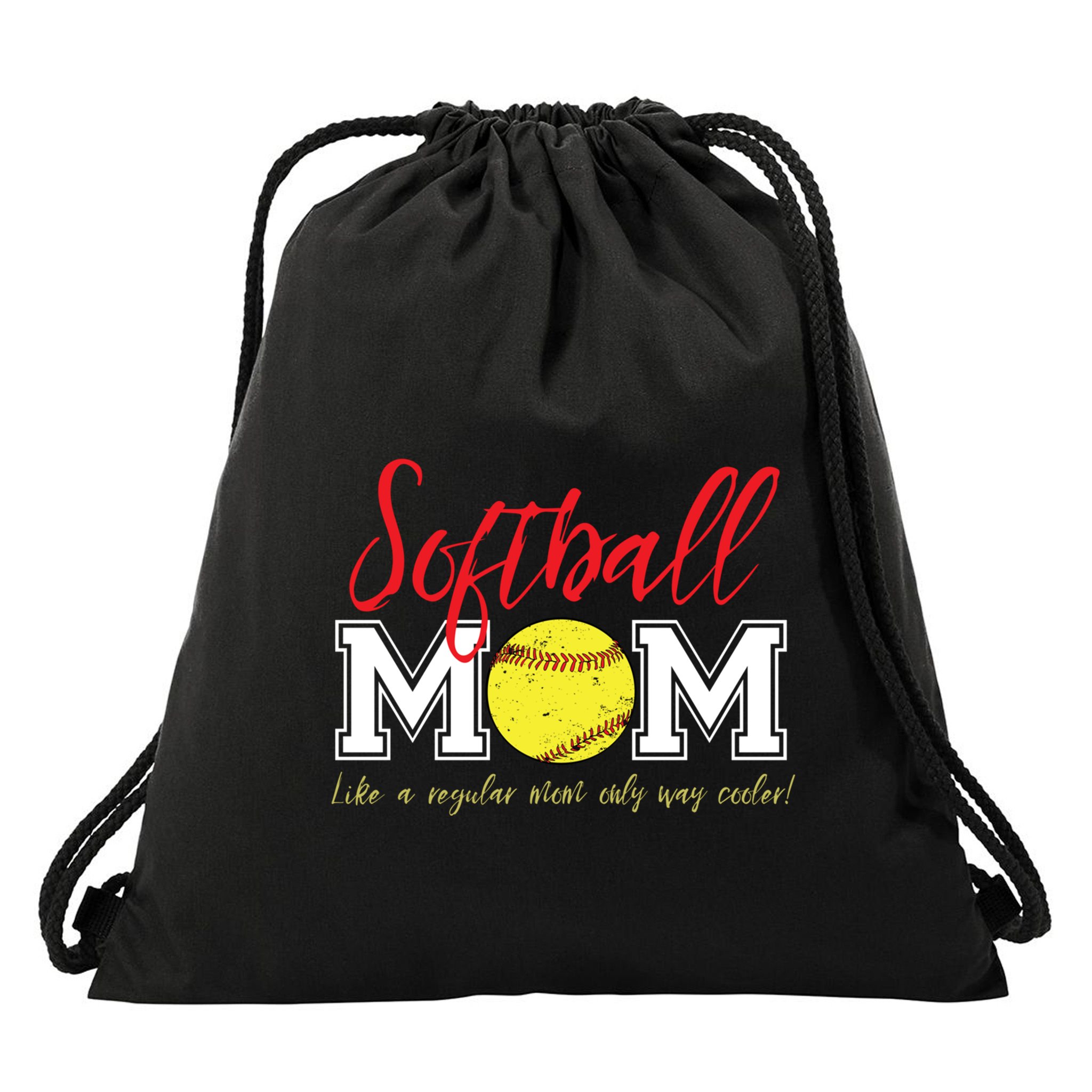 Softball Mom Like A Regular Mom Only Cooler Design Gift Drawstring Bag