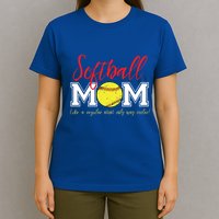 Softball Mom Like A Regular Mom Only Cooler Design Gift T-Shirt