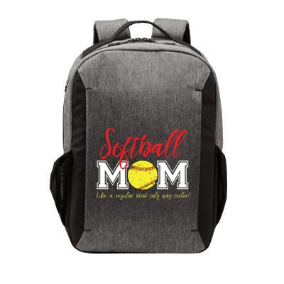 Softball Mom Like A Regular Mom Only Cooler Design Gift Vector Backpack
