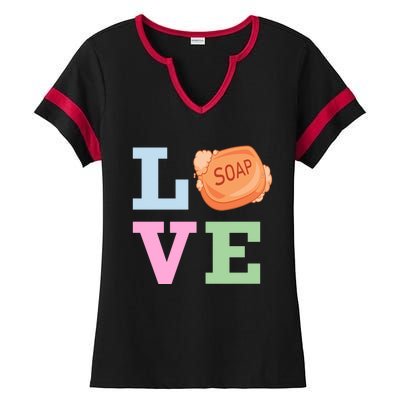 Soap Maker Love Soap Making Funny Gift Ladies Halftime Notch Neck Tee