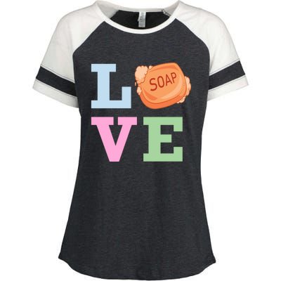 Soap Maker Love Soap Making Funny Gift Enza Ladies Jersey Colorblock Tee