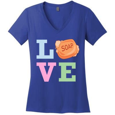 Soap Maker Love Soap Making Funny Gift Women's V-Neck T-Shirt