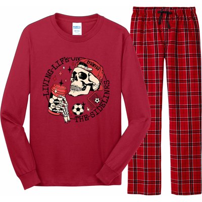 Soccer Mama Living Life On The Sidelines Skeleton Coffee Long Sleeve Pajama Set