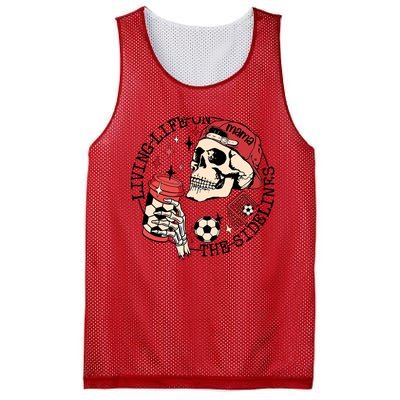 Soccer Mama Living Life On The Sidelines Skeleton Coffee Mesh Reversible Basketball Jersey Tank