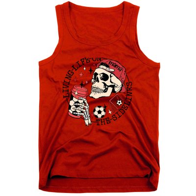 Soccer Mama Living Life On The Sidelines Skeleton Coffee Tank Top