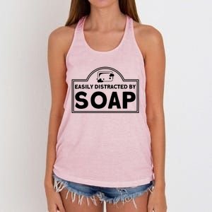 Soap Making Lovers Easily Distracted By Soap Maker Gift Women's Knotted Racerback Tank