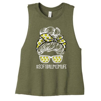 Softball Mom Life Mothers Day Sport Lover Mama Women's Racerback Cropped Tank