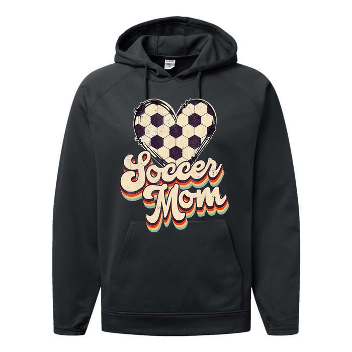 Soccer Mom Leopard Ball Mom Vintage Mother's Day Performance Fleece Hoodie