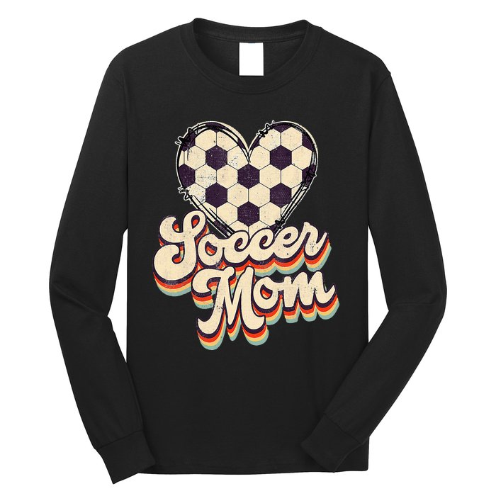 Soccer Mom Leopard Ball Mom Vintage Mother's Day Long Sleeve Shirt