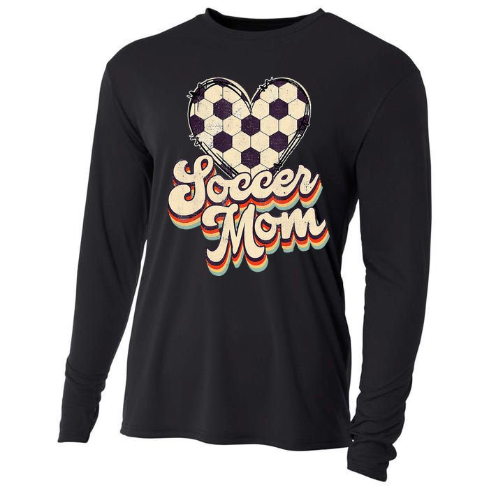 Soccer Mom Leopard Ball Mom Vintage Mother's Day Cooling Performance Long Sleeve Crew