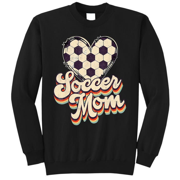 Soccer Mom Leopard Ball Mom Vintage Mother's Day Tall Sweatshirt