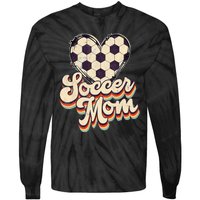 Soccer Mom Leopard Ball Mom Vintage Mother's Day Tie-Dye Long Sleeve Shirt