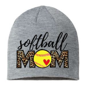 Softball Mom Leopard Funny Baseball Mom Mother's Day Sustainable Beanie