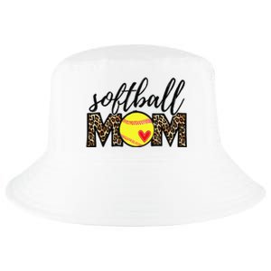 Softball Mom Leopard Funny Baseball Mom Mother's Day Cool Comfort Performance Bucket Hat