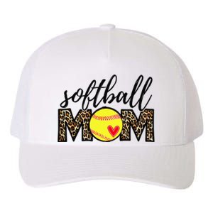 Softball Mom Leopard Funny Baseball Mom Mother's Day Yupoong Adult 5-Panel Trucker Hat