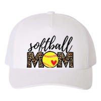 Softball Mom Leopard Funny Baseball Mom Mother's Day Yupoong Adult 5-Panel Trucker Hat