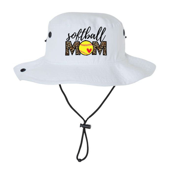 Softball Mom Leopard Funny Baseball Mom Mother's Day Legacy Cool Fit Booney Bucket Hat