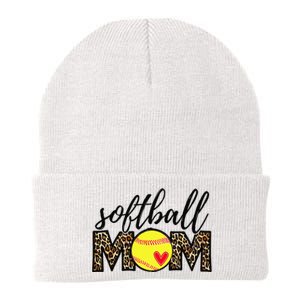 Softball Mom Leopard Funny Baseball Mom Mother's Day Knit Cap Winter Beanie