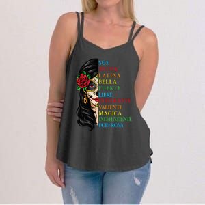 Soy Mujer Latina Chingona Red Rose in Hair Inspirational Women's Strappy Tank