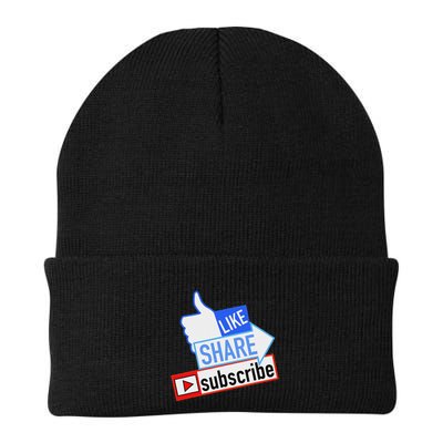 Social Media Like Share Subscribe Knit Cap Winter Beanie