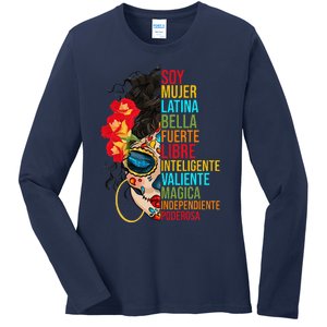 Soy Mujer Latina Fuerte Independiente Proud Mexican Women Ladies Long Sleeve Shirt