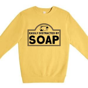 Soap Making Lovers Easily Distracted By Soap Maker Gift Premium Crewneck Sweatshirt