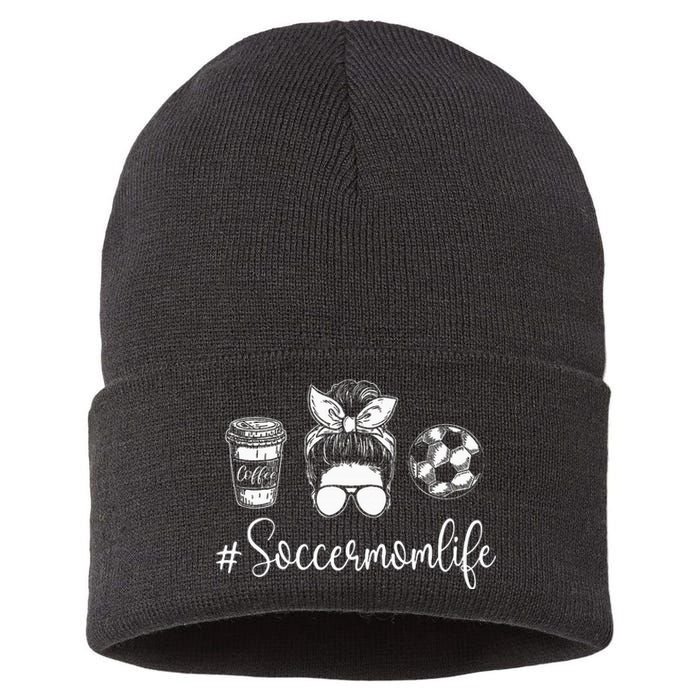 Soccer Mom Life Soccer Lover Soccer Mom Sustainable Knit Beanie