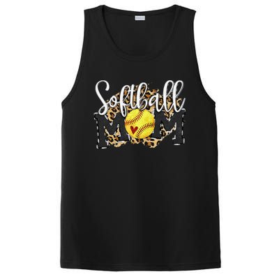 Softball Mom Leopard Funny Baseball Mom MotherS Day 2024 PosiCharge Competitor Tank