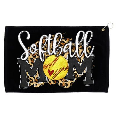 Softball Mom Leopard Funny Baseball Mom MotherS Day 2024 Grommeted Golf Towel