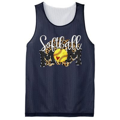 Softball Mom Leopard Funny Baseball Mom MotherS Day 2024 Mesh Reversible Basketball Jersey Tank