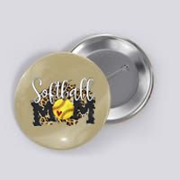 Softball Mom Leopard Funny Baseball Mom MotherS Day 2024 Button