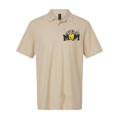 Softball Mom Leopard Funny Baseball Mom MotherS Day 2024 Softstyle Adult Sport Polo