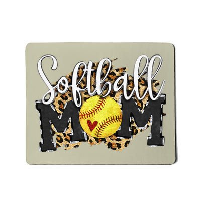 Softball Mom Leopard Funny Baseball Mom MotherS Day 2024 Mousepad