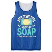 Soap Making Lovers I Wonder If Soap Maker Funny Gift Mesh Reversible Basketball Jersey Tank